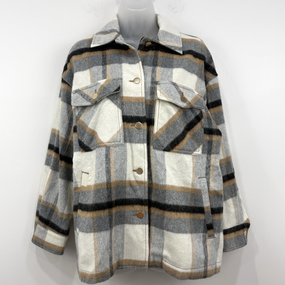 Zara Longline Overshirt Shacket XS NWT Wool Oversized Fall Country Boho Grunge
